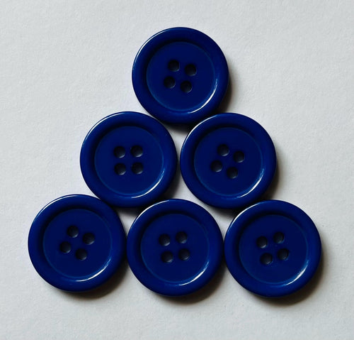 Dark Blue Resin Buttons, 20mm Four Hole Buttons